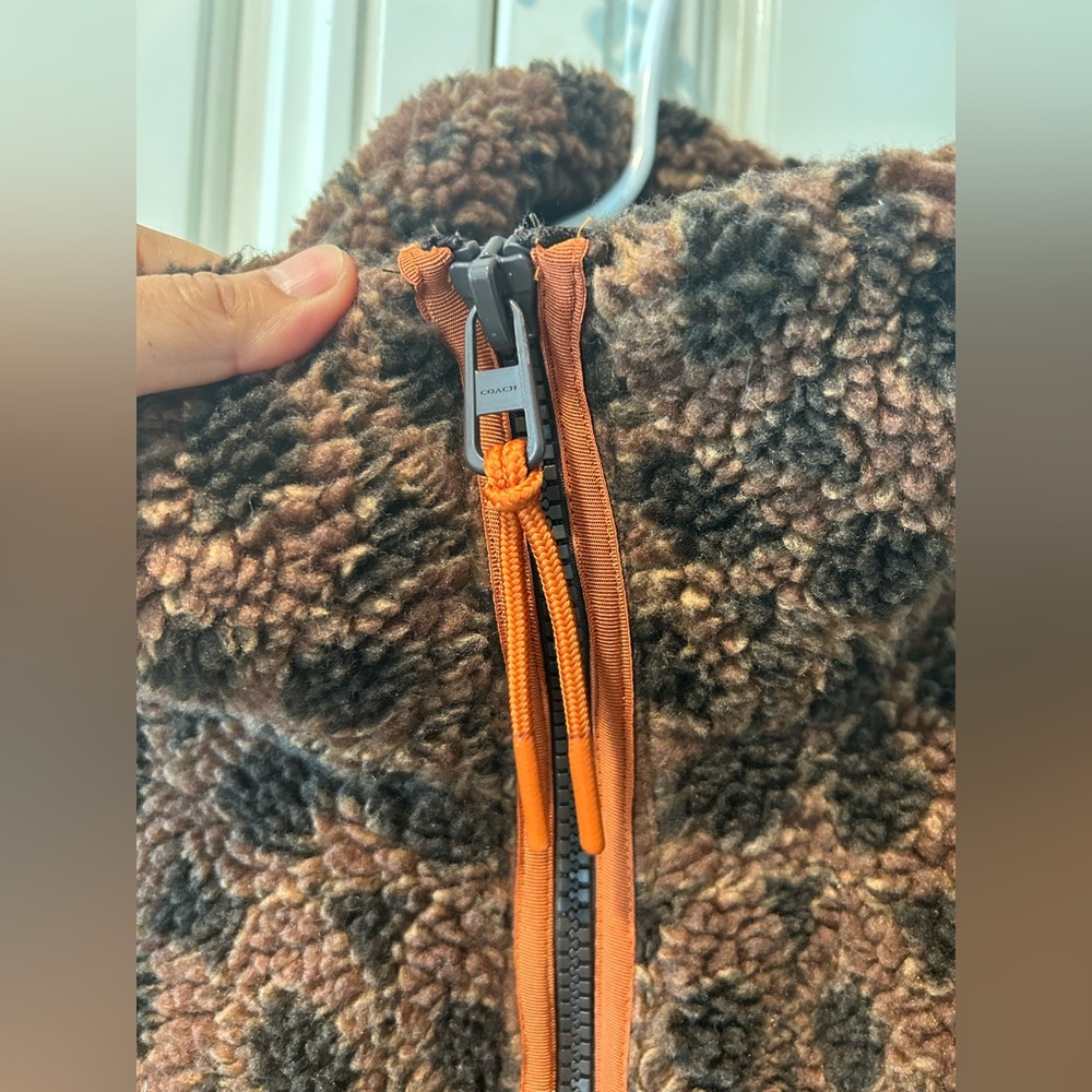 Coach Signature Sherpa Zip Up Jacket! Signature cc size L - Picture 4 of 9